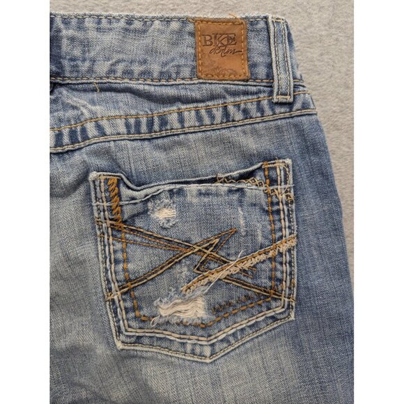 BKE Culture Jeans Womens 30x33.5 Distressed Bootcut Contrast Stitching Pockets - Picture 14 of 16
